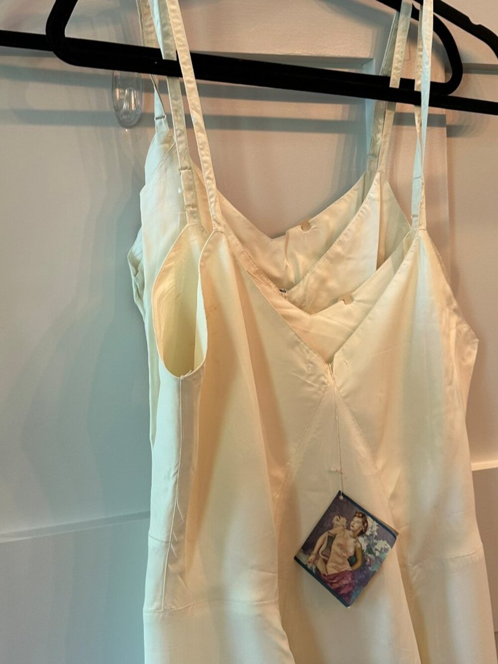 π€π€ Vintage 1930s Laros No-Ride Full Slips Set Ivory Bias Cut Lingerie M/Lπ€π€ - Picture 3 of 16